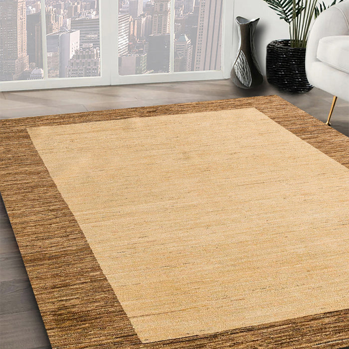 Machine Washable Abstract Orange Rug in a Family Room, wshabs4685