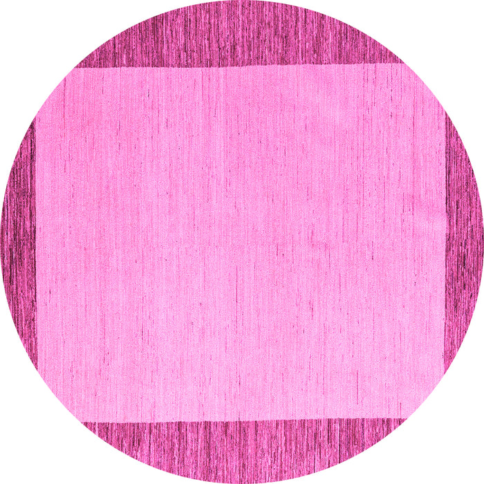 Round Solid Pink Modern Rug, abs4685pnk