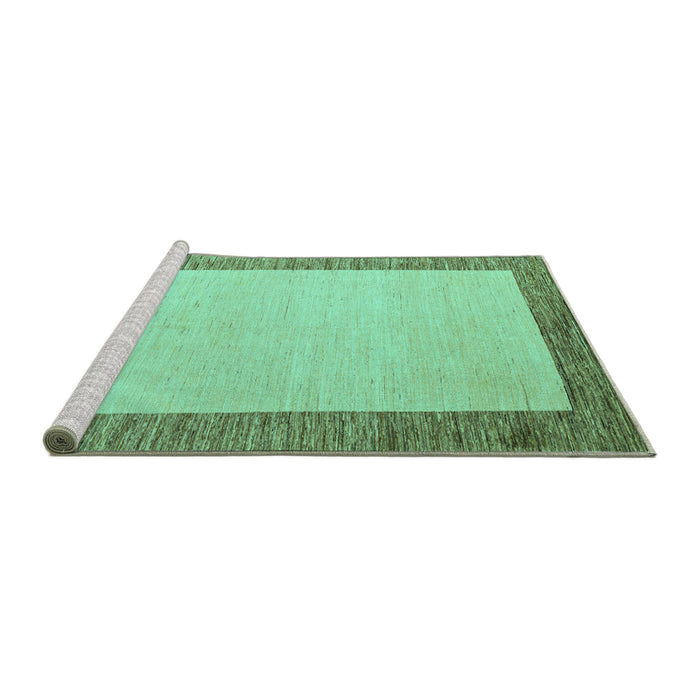 Sideview of Machine Washable Solid Turquoise Modern Area Rugs, wshabs4685turq