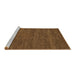 Sideview of Machine Washable Abstract Brown Modern Rug, wshabs4686brn