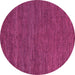 Round Machine Washable Abstract Pink Modern Rug, wshabs4686pnk