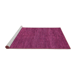 Sideview of Machine Washable Abstract Pink Modern Rug, wshabs4686pnk