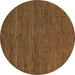 Round Abstract Brown Modern Rug, abs4686brn