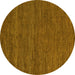 Round Abstract Yellow Modern Rug, abs4686yw