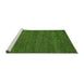 Sideview of Machine Washable Abstract Green Modern Area Rugs, wshabs4686grn