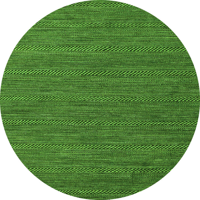 Round Abstract Green Modern Rug, abs4687grn