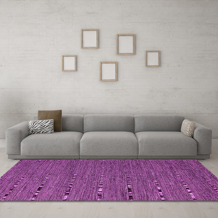 Machine Washable Abstract Purple Modern Area Rugs in a Living Room, wshabs4687pur