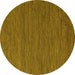 Round Abstract Yellow Modern Rug, abs4687yw