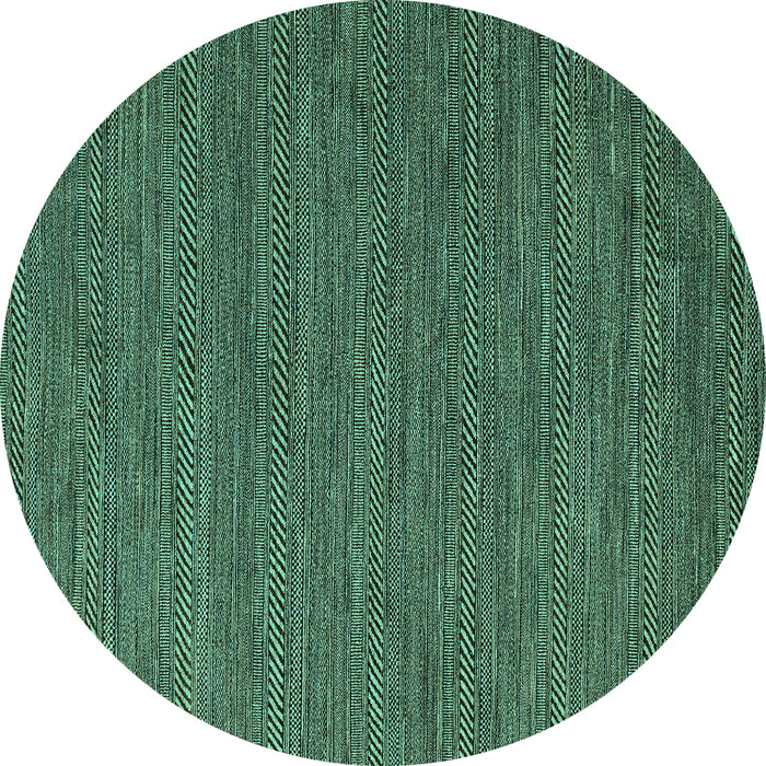 Round Abstract Turquoise Modern Rug, abs4687turq