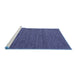 Sideview of Machine Washable Abstract Blue Modern Rug, wshabs4687blu