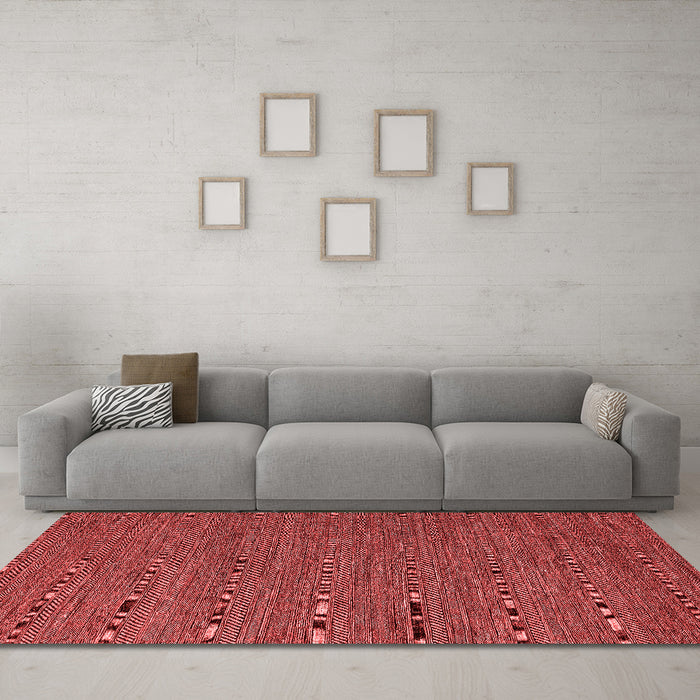 Modern Red Washable Rugs