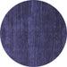 Round Machine Washable Abstract Blue Modern Rug, wshabs4688blu