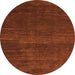 Round Abstract Orange Modern Rug, abs4688org