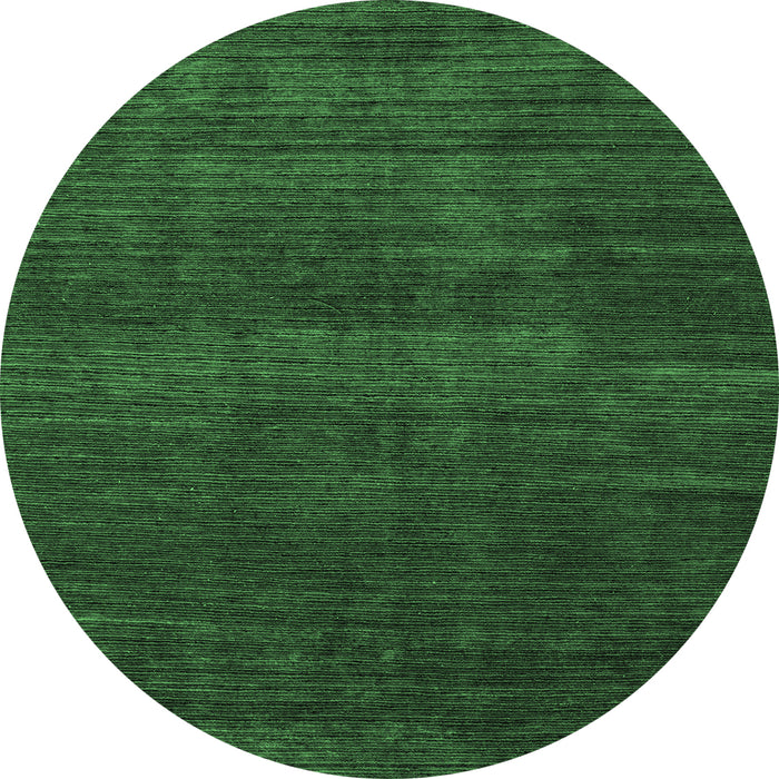Round Abstract Emerald Green Modern Rug, abs4688emgrn