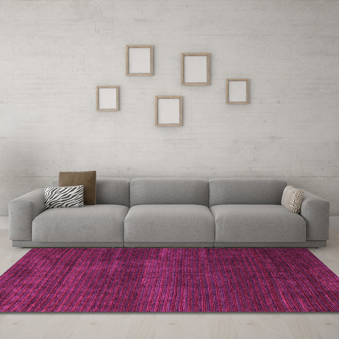 Machine Washable Abstract Pink Modern Rug in a Living Room, wshabs4688pnk