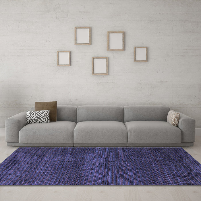 Machine Washable Abstract Blue Modern Rug in a Living Room, wshabs4688blu