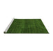 Sideview of Machine Washable Abstract Green Modern Area Rugs, wshabs4688grn