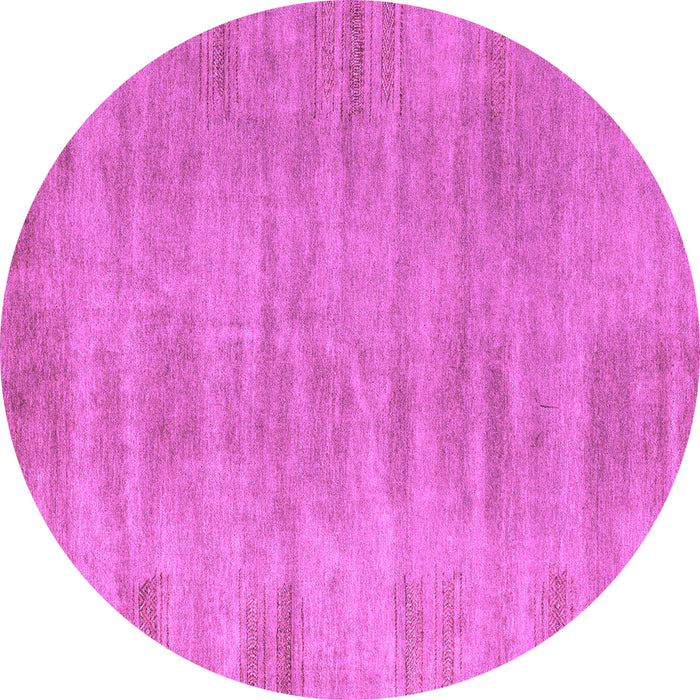 Round Machine Washable Abstract Purple Modern Area Rugs, wshabs4689pur
