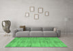 Machine Washable Abstract Emerald Green Modern Area Rugs in a Living Room,, wshabs4689emgrn