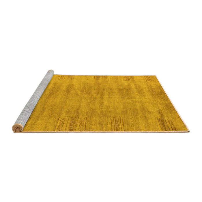 Sideview of Machine Washable Abstract Yellow Modern Rug, wshabs4689yw