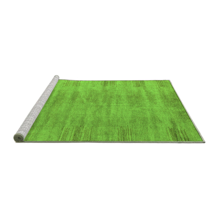 Sideview of Machine Washable Abstract Green Modern Area Rugs, wshabs4689grn