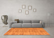 Machine Washable Abstract Orange Modern Area Rugs in a Living Room, wshabs4689org