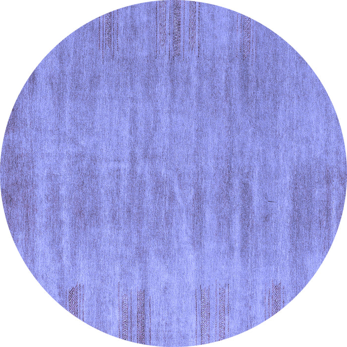 Round Abstract Blue Modern Rug, abs4689blu