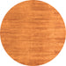 Round Abstract Orange Modern Rug, abs4689org