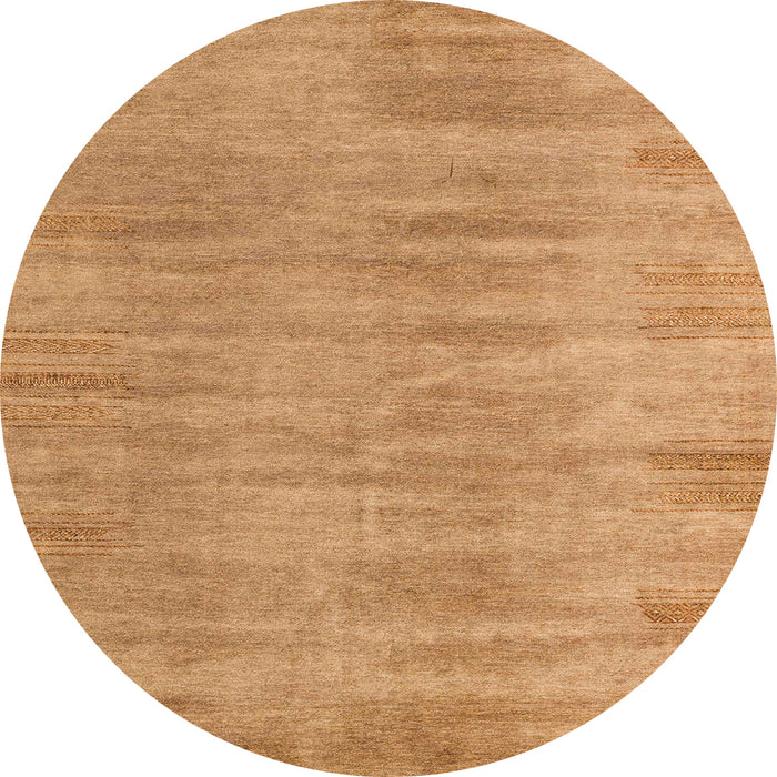 Round Abstract Orange Modern Rug, abs4689
