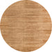 Round Abstract Orange Modern Rug, abs4689