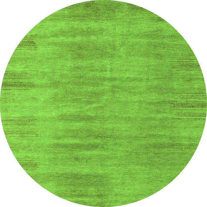 Round Abstract Green Modern Rug, abs4689grn