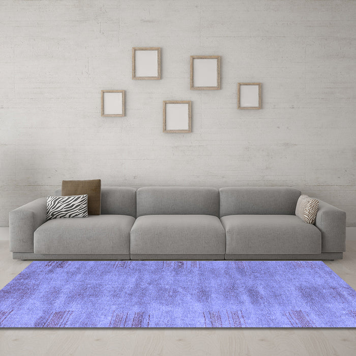 Machine Washable Abstract Blue Modern Rug in a Living Room, wshabs4689blu