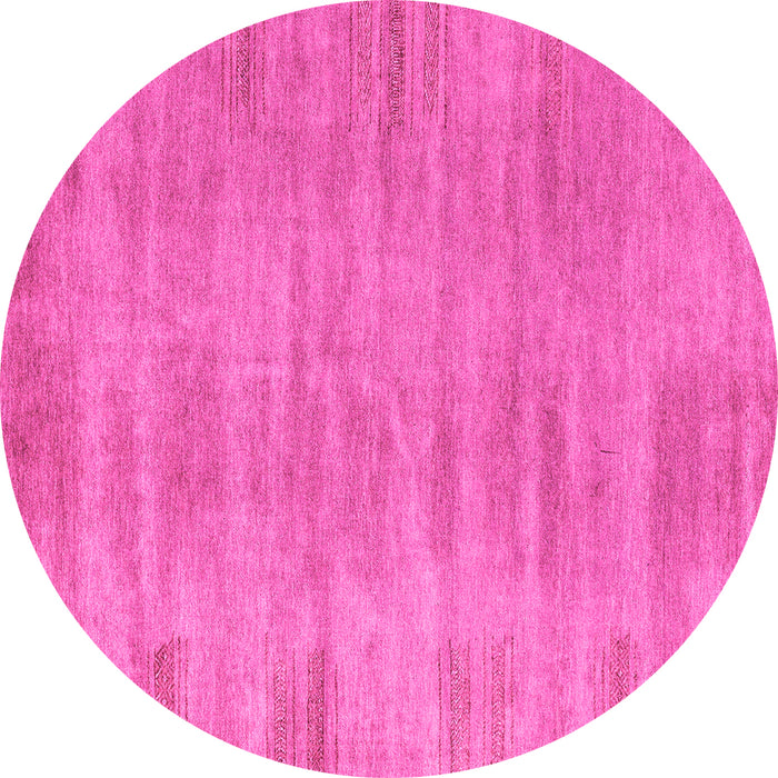 Round Abstract Pink Modern Rug, abs4689pnk