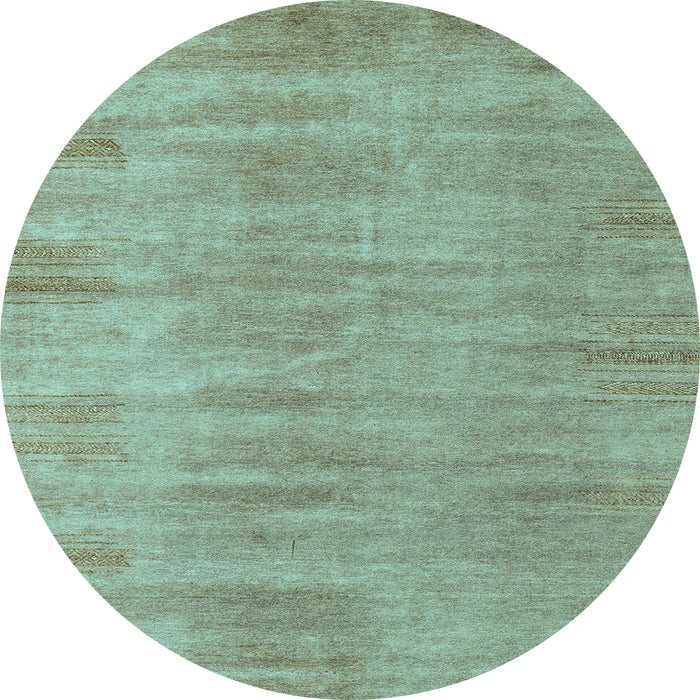 Round Abstract Light Blue Modern Rug, abs4689lblu