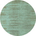 Round Abstract Light Blue Modern Rug, abs4689lblu