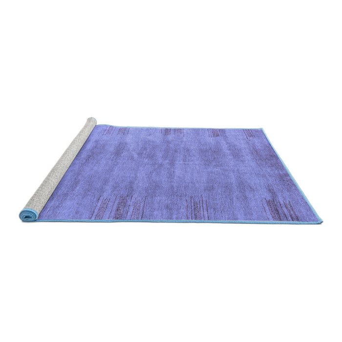 Sideview of Machine Washable Abstract Blue Modern Rug, wshabs4689blu