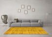 Machine Washable Abstract Yellow Modern Rug in a Living Room, wshabs4689yw