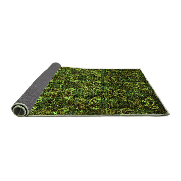 Sideview of Abstract Green Modern Rug, abs468grn