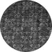 Round Machine Washable Abstract Gray Modern Rug, wshabs468gry