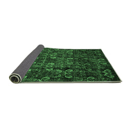 Sideview of Abstract Emerald Green Modern Rug, abs468emgrn