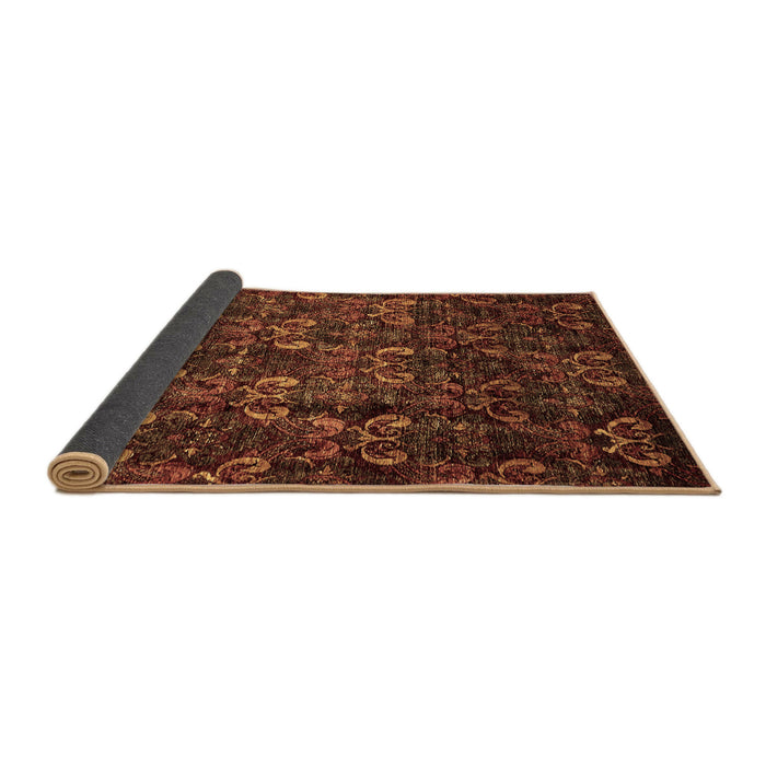 Sideview of Abstract Brown Modern Rug, abs468brn