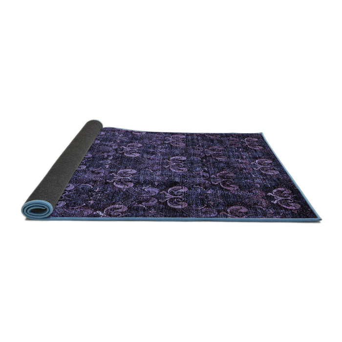 Sideview of Abstract Blue Modern Rug, abs468blu