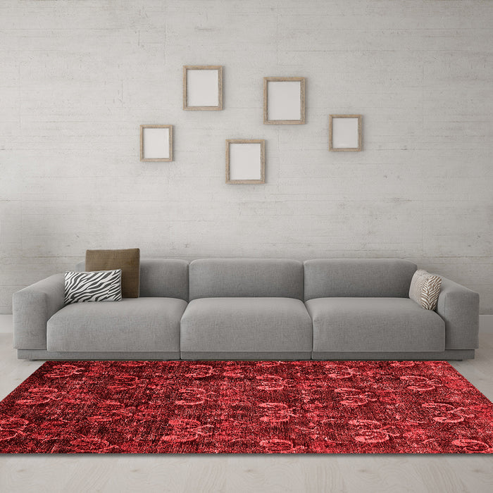 Modern Red Washable Rugs