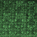 Square Machine Washable Abstract Emerald Green Modern Area Rugs, wshabs468emgrn