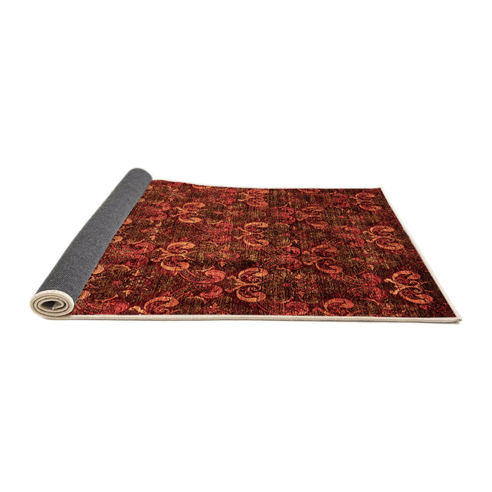 Sideview of Abstract Orange Modern Rug, abs468org