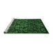 Sideview of Machine Washable Abstract Emerald Green Modern Area Rugs, wshabs468emgrn