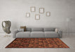 Machine Washable Abstract Brown Modern Rug in a Living Room,, wshabs468brn