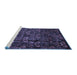 Sideview of Machine Washable Abstract Blue Modern Rug, wshabs468blu