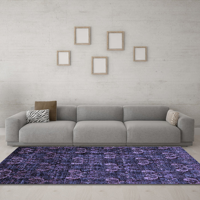 Machine Washable Abstract Blue Modern Rug in a Living Room, wshabs468blu