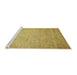 Sideview of Machine Washable Abstract Yellow Rug, wshabs469